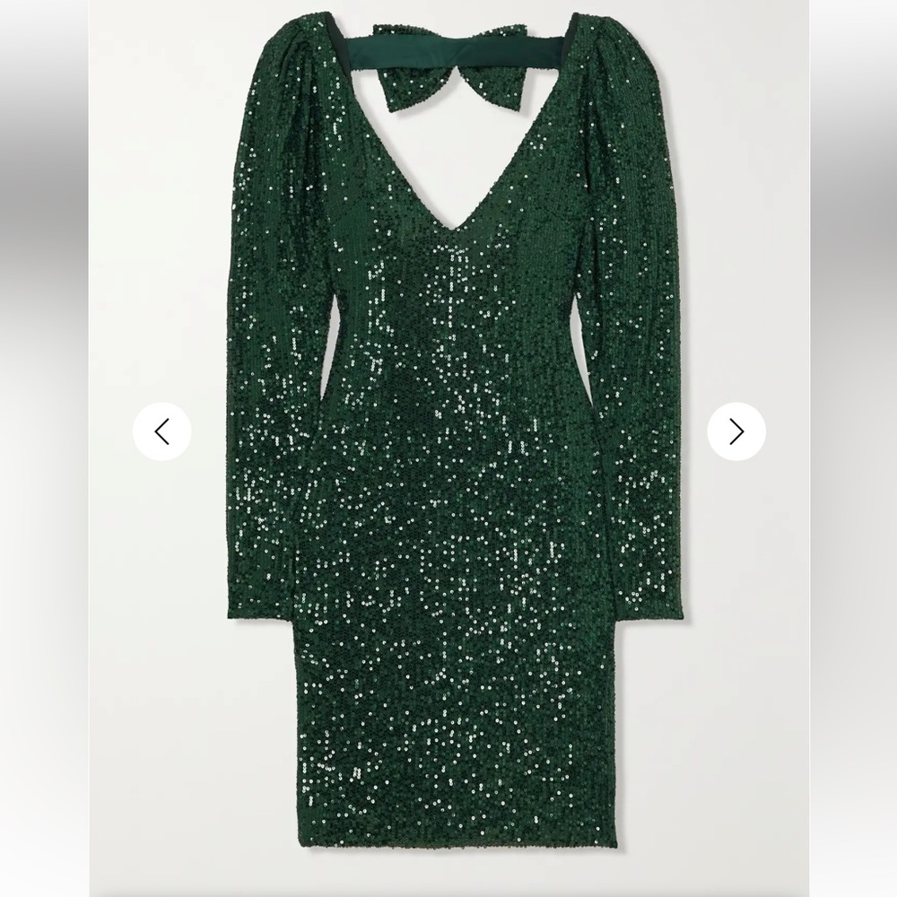 Caroline Constas Julia Bow Sequined Tulle Mini Dress